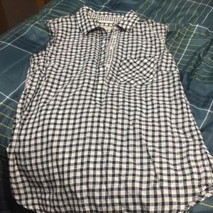 Merona Tops - Sleeveless blue checked top Merona Tops - Sleeveless blue checked top
